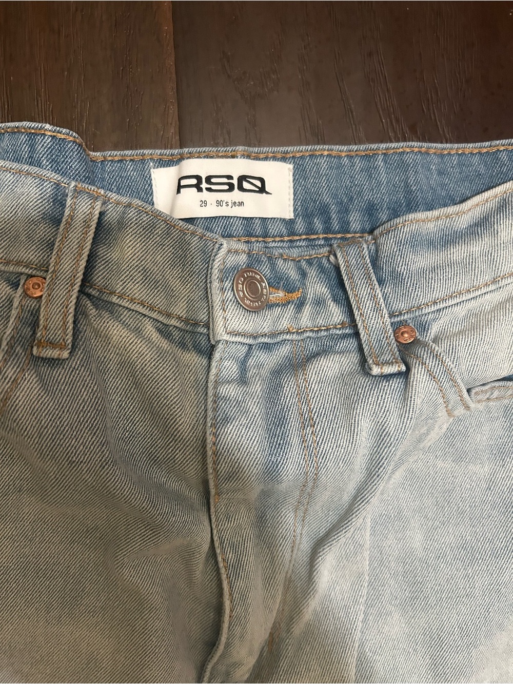 RSQ 90's Jean High Waisted Tapered Mom Jeans Women's Size 29 Light Wash